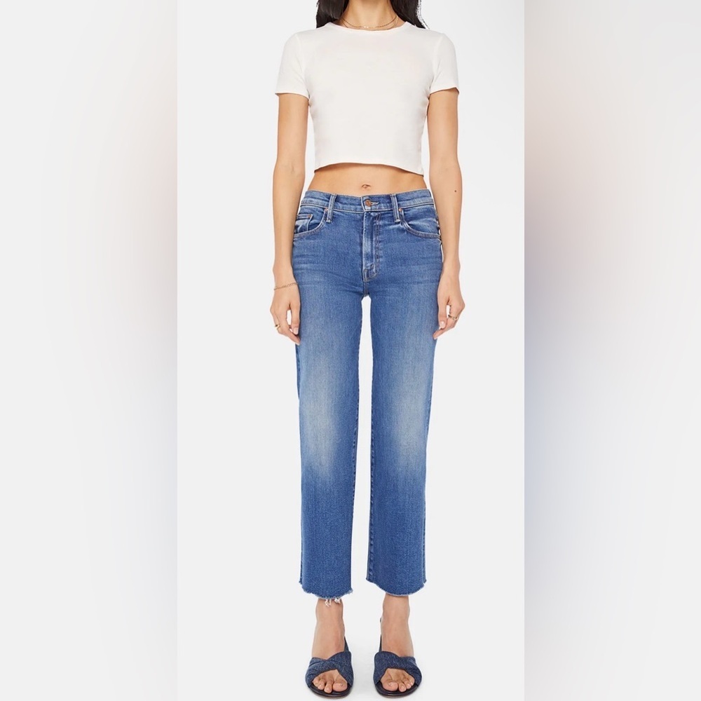 MOTHER The Mid Rise Rambler Zip Ankle Fray Size 26 NWT